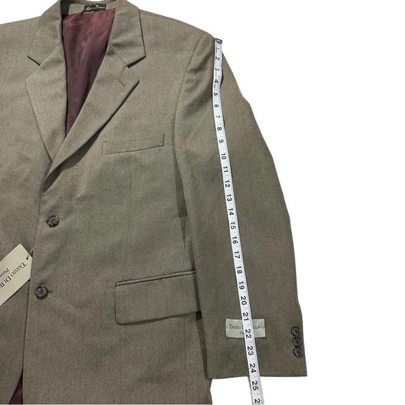 Tassio Di Biella Primo Men Green Tan 2-Button Suit Jacket Sz 44S Wool Blend NWT - Picture 11 of 12